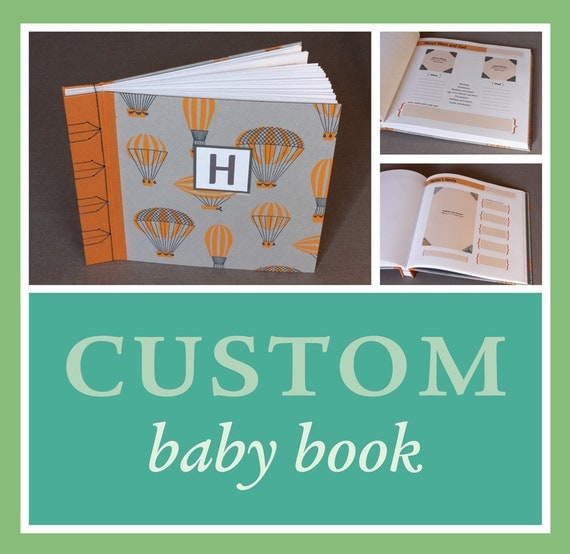 RESERVED for Cassie: Custom baby book. Premium edition, personalized with name (large 11 x 9.5)