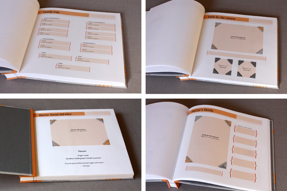 RESERVED for Cassie: Custom baby book. Premium edition, personalized with name (large 11 x 9.5)