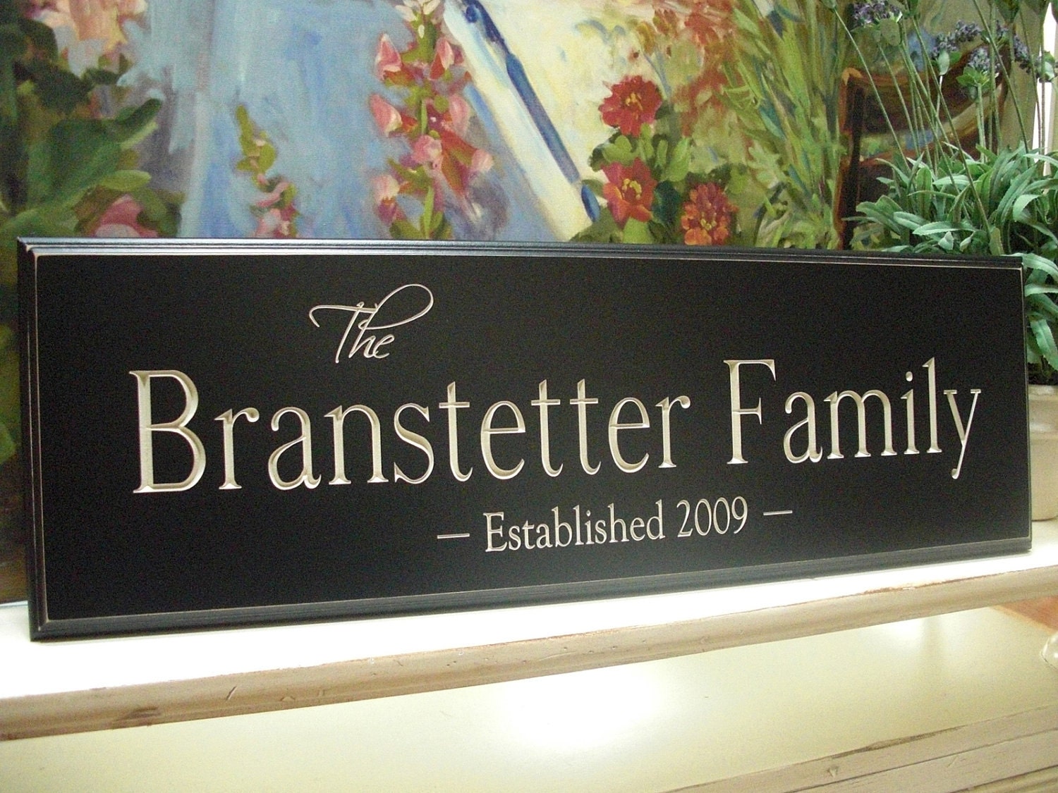 Personalized Carved Engraved...  Family Name Sign 8x24...  Great Gift...