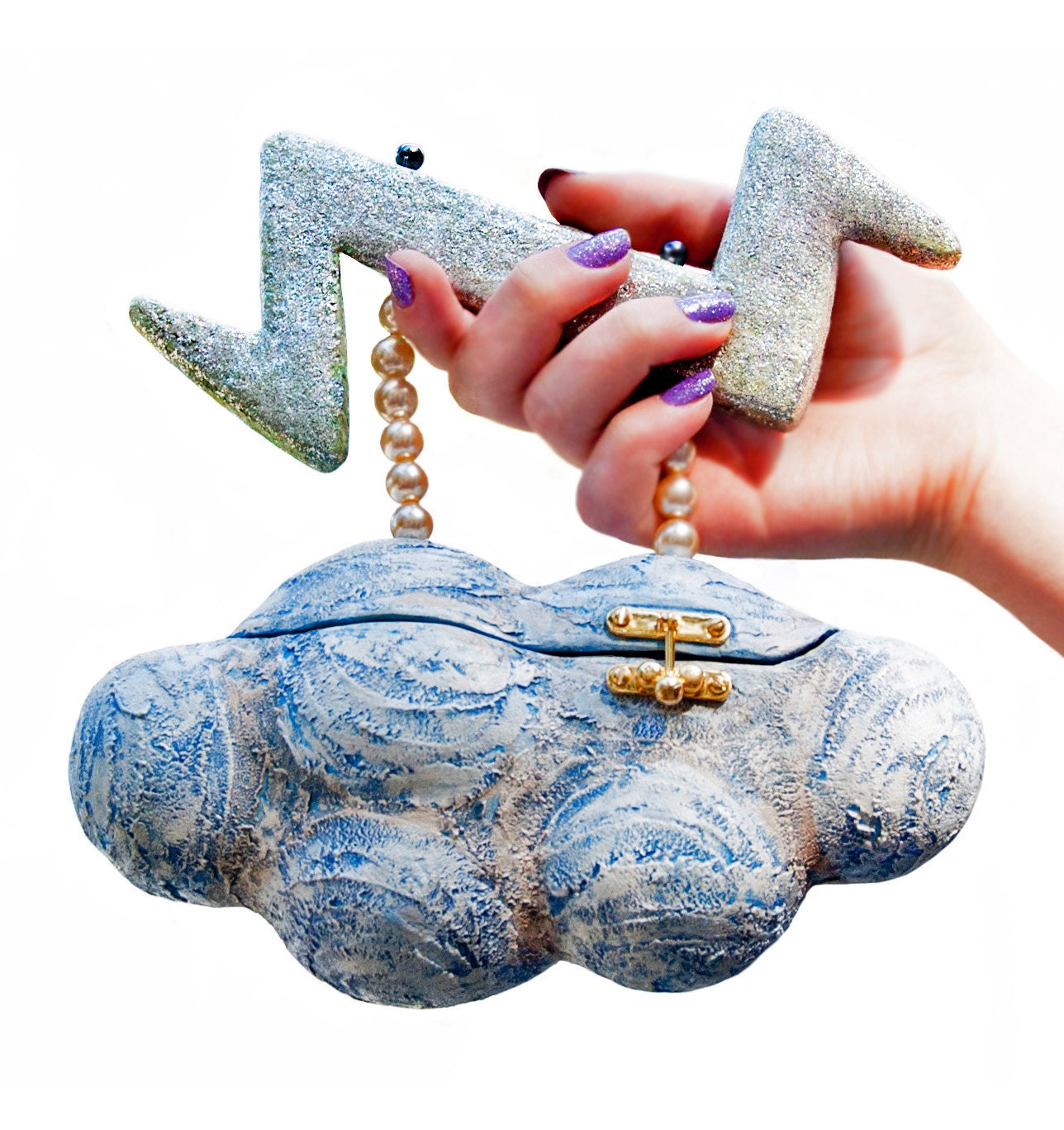 Cloud and Thunder Handbag Minaudiere Purse