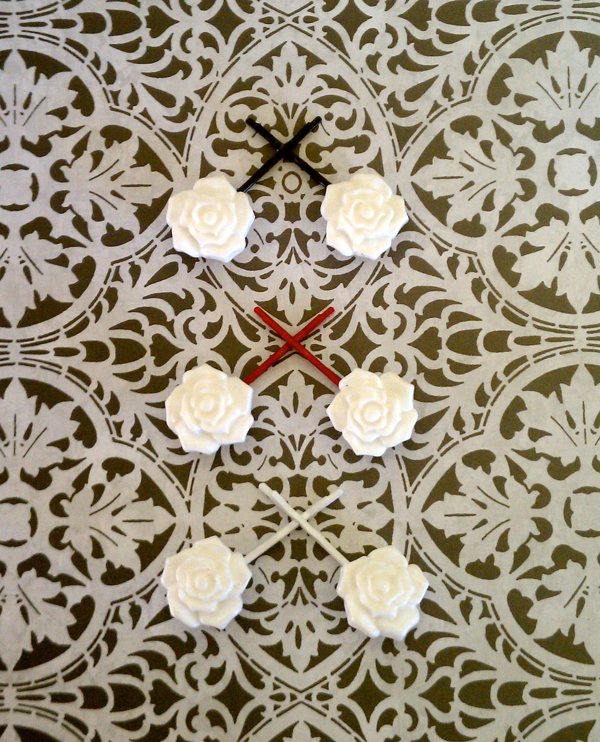 CLEARANCE SALE 50% OFF White Rose Hair Pins: Set of Three