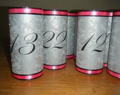 Table Number Luminaries - Silver Damask with Crystals
