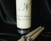 Unity Candle Set with Monogram and Crystals