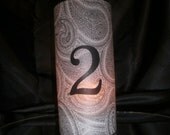 Paisley Table Number Luminaries