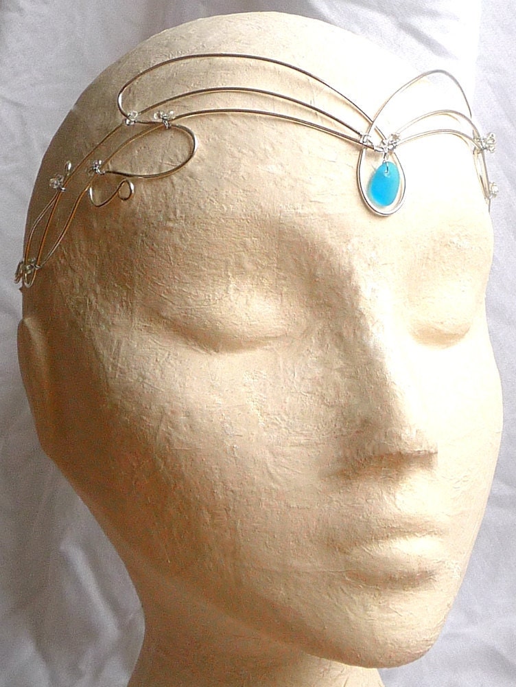 Art Nouveau Seaglass Circlet, womens, accessories, headband, handmade