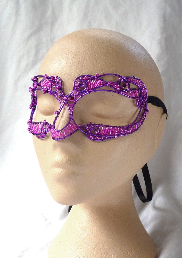 Purple masquerade mask with crystals, womens, gothic,costume, accessories, handmade