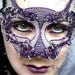 Cat masquerade mask, purple, womens, costume, accessories, handmade
