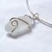 White sea glass choker,  silver, handmade
