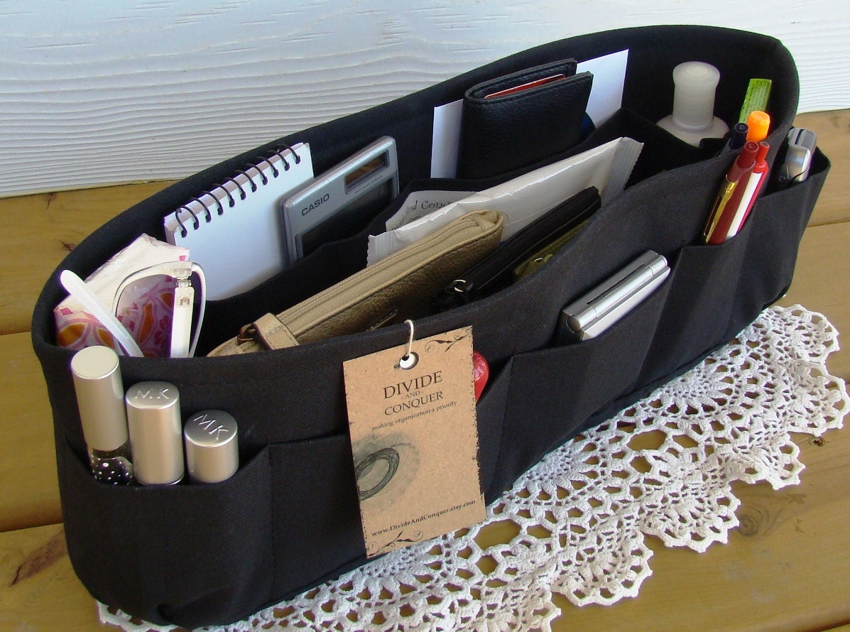 Purse insert ORGANIZER shaper / Bag Organizer / Extra-Large / Black / Sturdy / READY To SHIP