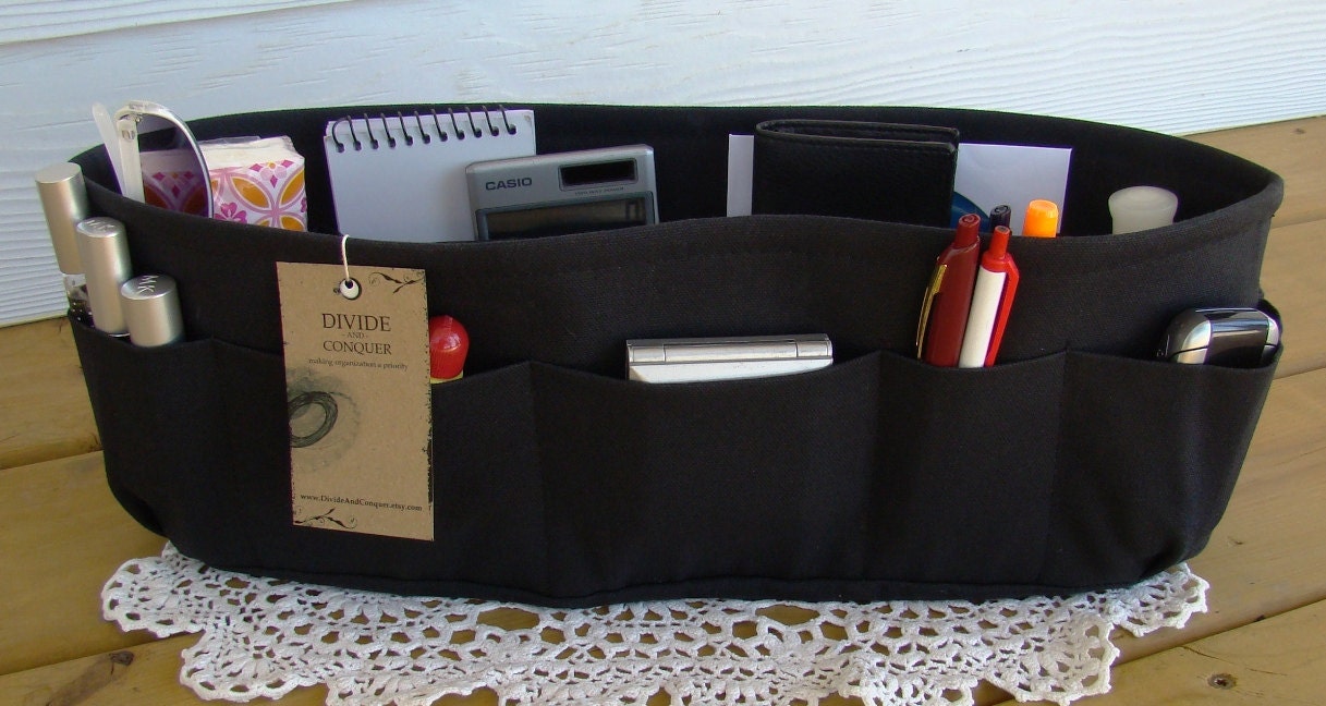 Purse insert ORGANIZER shaper / Bag Organizer / Extra-Large / Black / Sturdy / READY To SHIP
