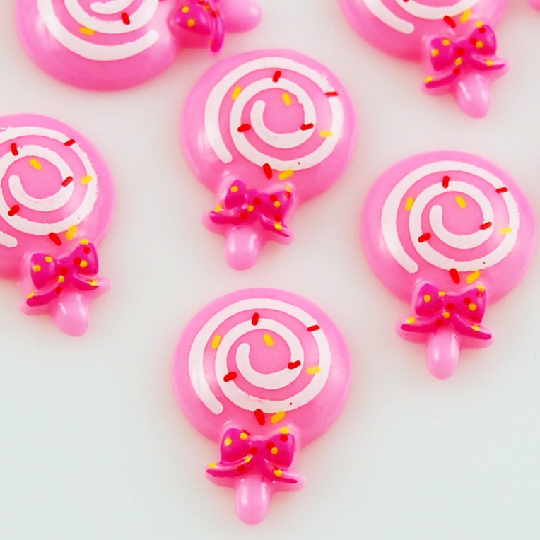 Pink Lollipop Sweets Cabochon Decoden