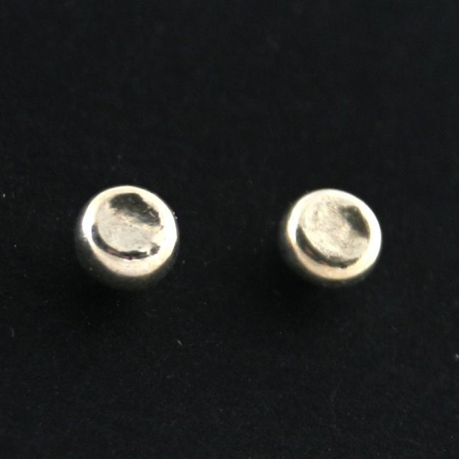 Silver Post Earrings Perfectly Petite Pebble Posts ( tiny 4mm ) - small organic handmade sterling silver post earrings