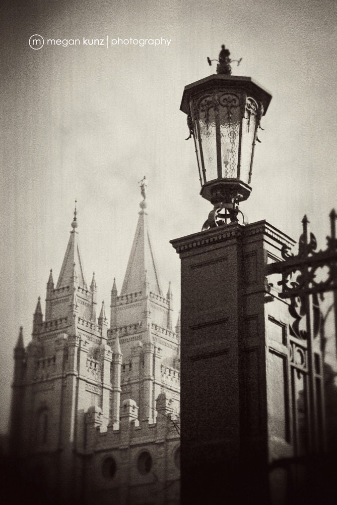 Vintage Salt Lake City Temple Portrait 16 x 20