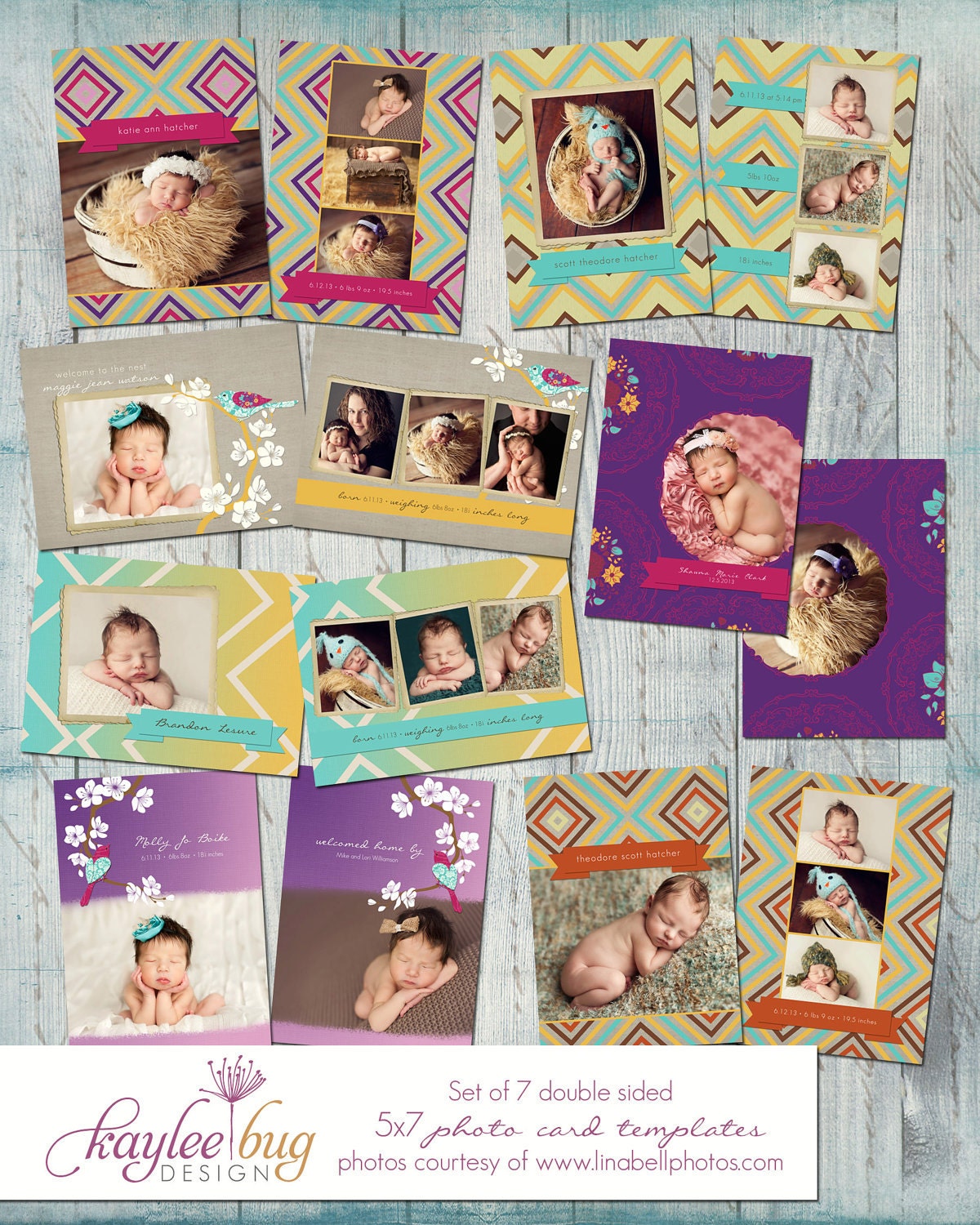 Baby Birth Announcement - PSD Template Set - Funfestival