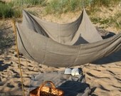 Beach Blanket- Pure Linen- Beach Life Survival Kit- SOLID GREY
