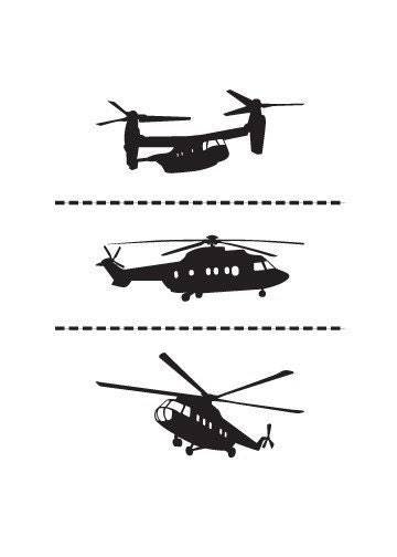 Vinyl Wall Sticker Decal Art - Helicopters