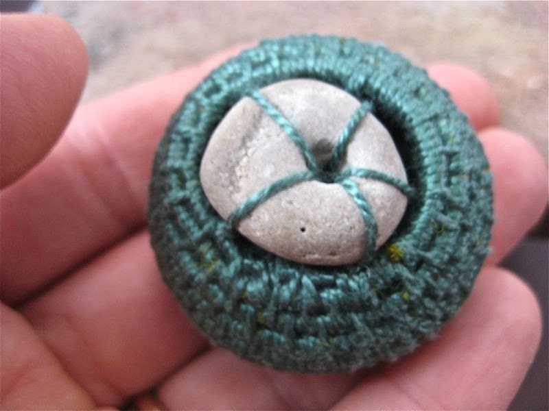 Eco Friendly Gift Stone Sculpture Coiled Basket - One of a Kind Stone Fossil Curiosity