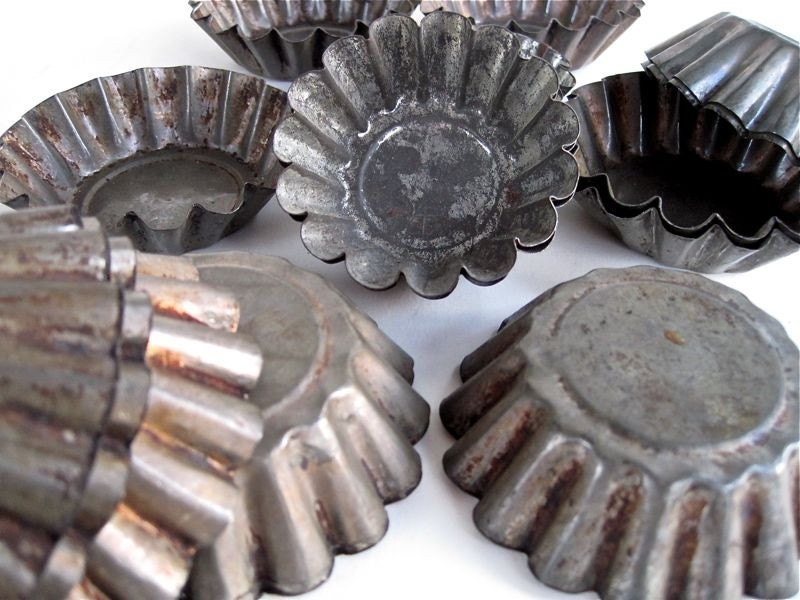Tin Jelly Molds Tart Tins - Old Fashioned Tin Molds - Aluminum Pastry Molds