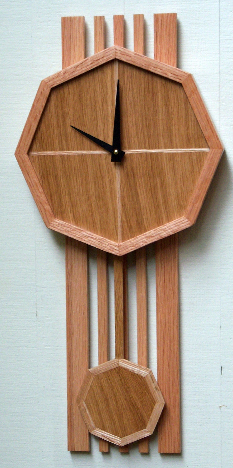 Modern Oak Pendulum Clock