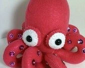 Octopus plush- hot pink with pink suckers