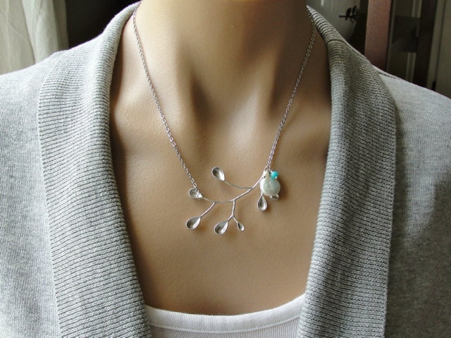 Sale - Charmed by the Sea Necklace - Unique Branch, Coin Pearl, Charms, - beach, gift, mother, wife, birthday, summer, wedding