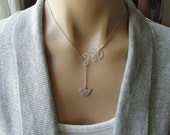 Sale - Silver Birdy Dangle Lariat - gift, wife, mother, sister, daughter, bridesmaid, friend, romantic, birthday, mom