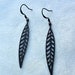 Black Skinny Leaf Earrings - mother, gift , sister, daughter, wife, friend, birthday