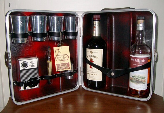 Vintage Travel Bar Set w/ Hardcase and by LucillesAttic on Etsy