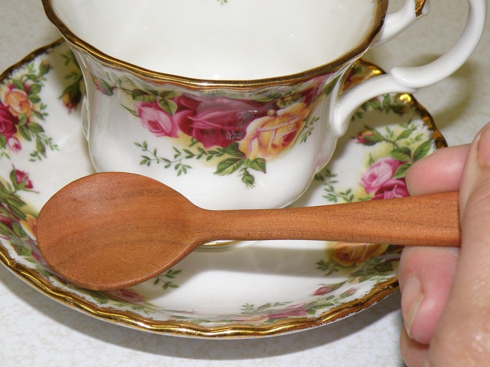 Tiny Tea Spoon Cherry Wood