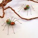 Two Small Spiders Amber and Green