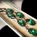 Tourmaline Earrings Emerald Green Earrings Long Dangle Earrings Wedding Earrings Bridesmaid Jewelry Aged Brass Mad Men Fashion