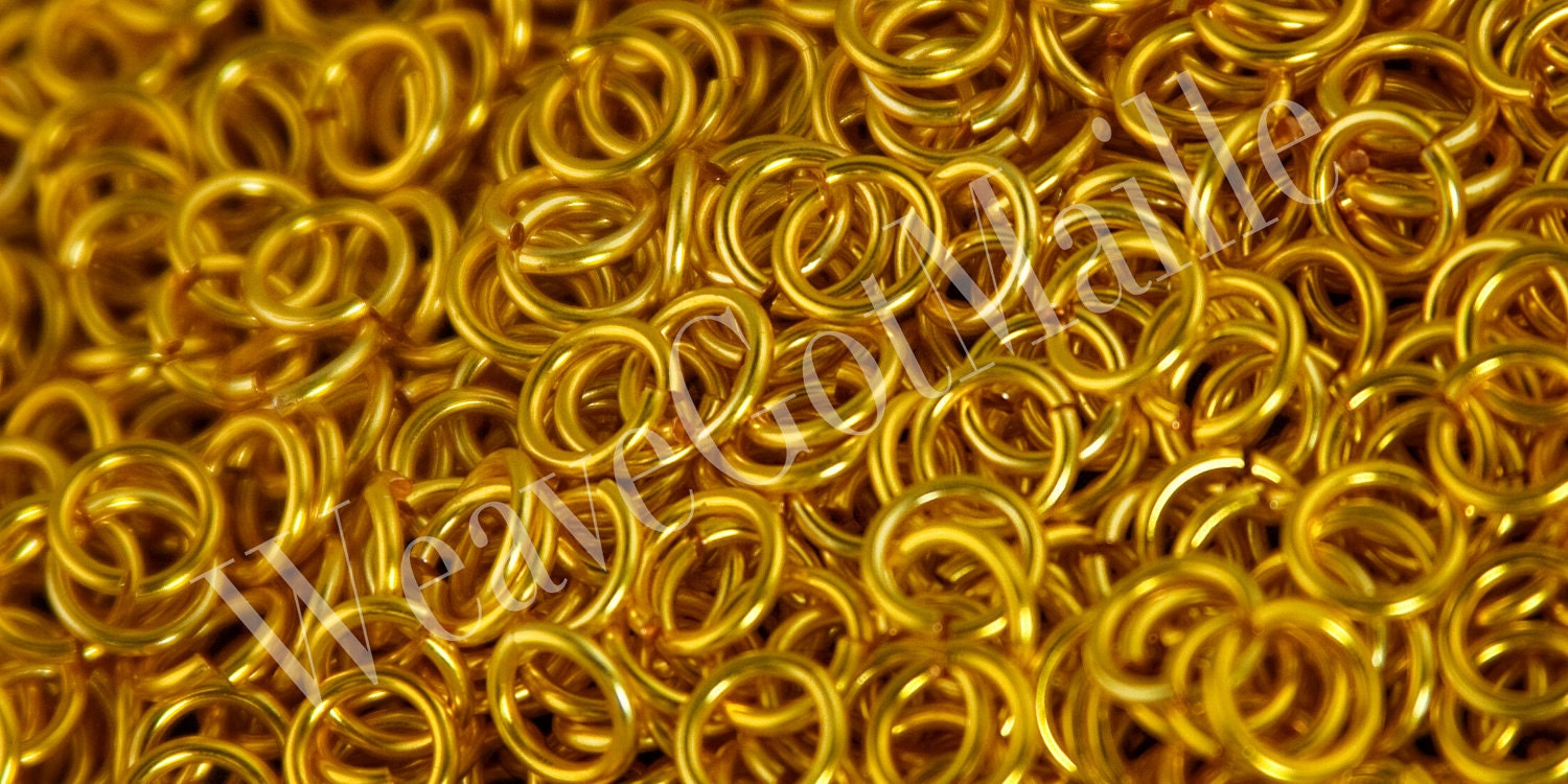 Jumprings 18g 7mm ID Yellow Colored Enameled Copper, 1 oz, approximately 156 jump rings