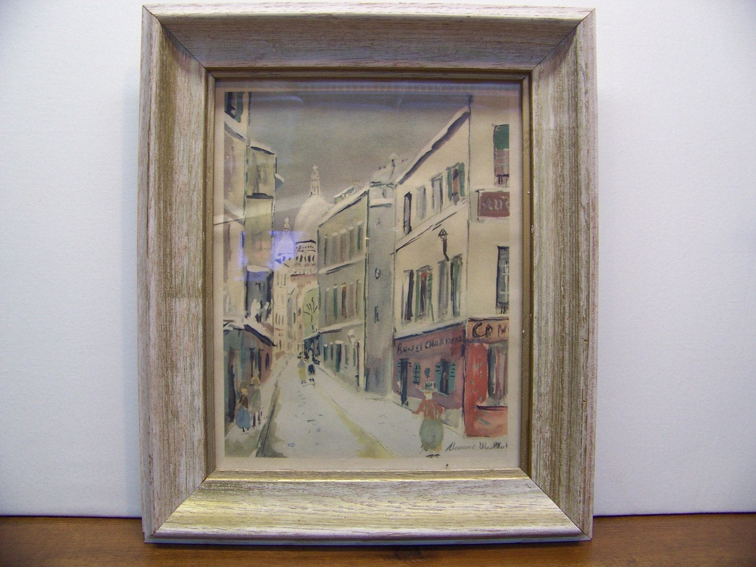 Vintage Shabby Chic Maurice Utrillo Monmarte Original Print - 1329