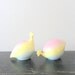RESERVED fitz and floyd pastel pink and yellow ceramic partridge salt and pepper shakers - springtime - bird - 1980s