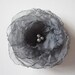 Charcoal Grey Organza Flower Hair Clip
