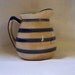 Vintage, Primitive Creamer Blue and White or Cream Striped, Antique Jug, Primitive Décor, Charming, Brimming with Character
