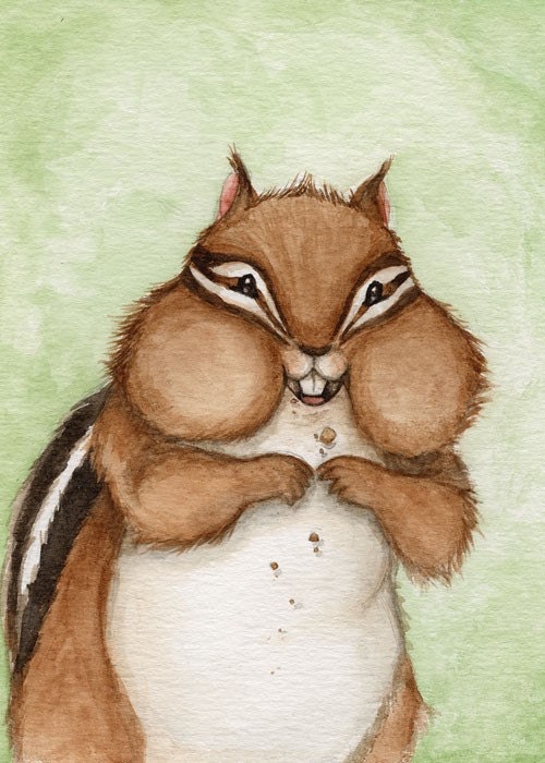 The Happiest Chipmunk Ever Print 5x7