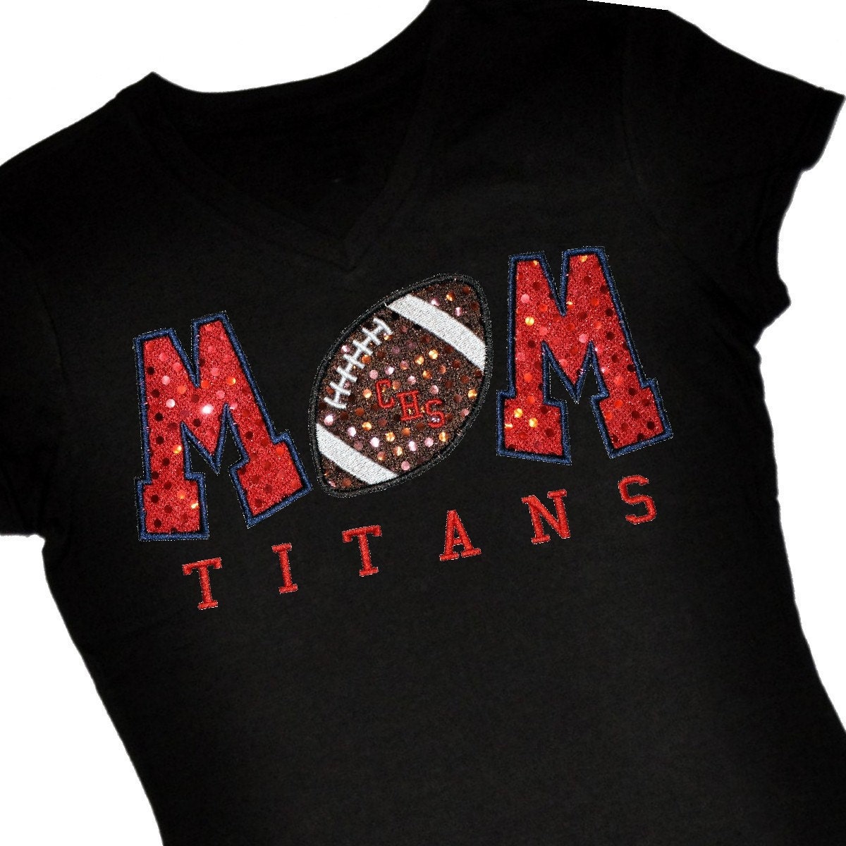 Custom FOOTBALL Mom Sequin Applique by TheSassyBee on Etsy