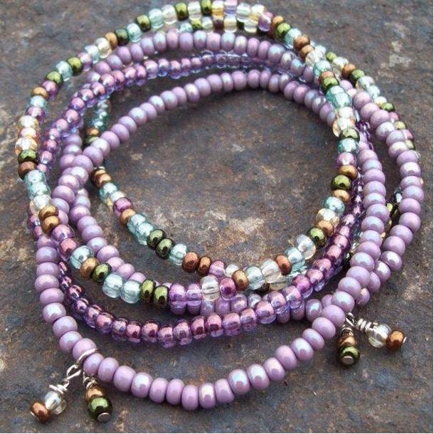Purple Moon Glow Stackable Hippie Stretch Bracelets