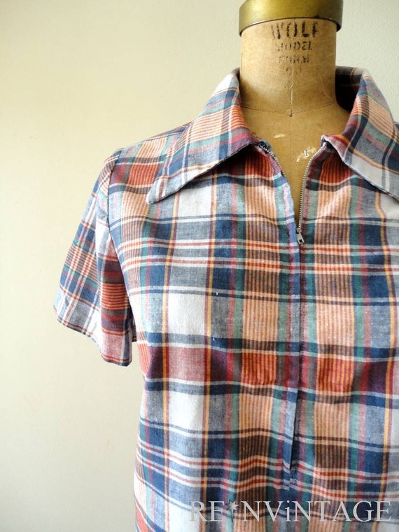 plaid zipper shirt