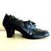 vintage 1940s shoes : 40s navy blue noir deadstock loafer heels