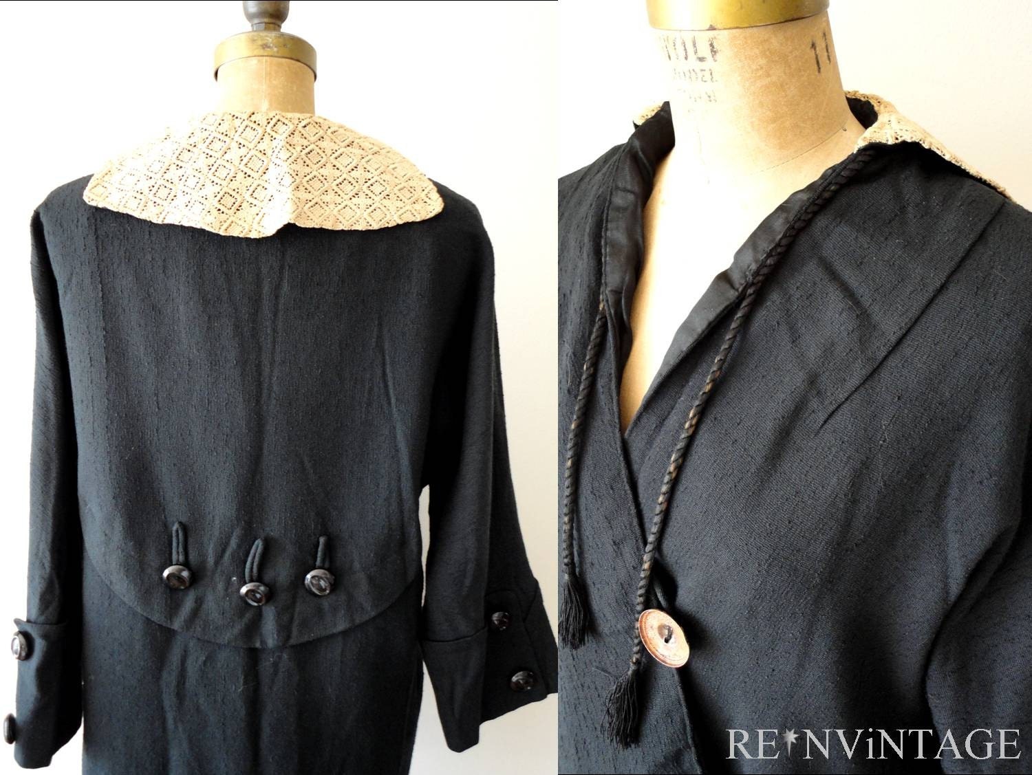 RESERVED...vintage edwardian coat : early 1900s ecru lace black jacket