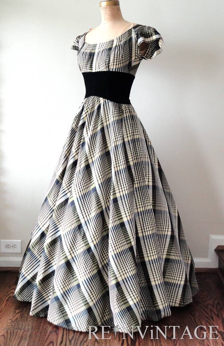 vintage 1930s dress - 30s formal full skirt dress / scarlett o'hara