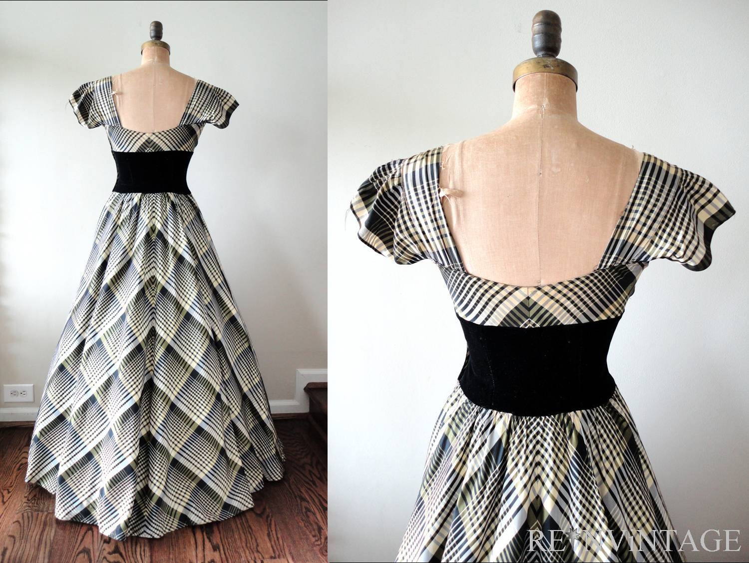 vintage 1930s dress - 30s formal full skirt dress / scarlett o'hara