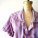 vintage 1970s blouse - 70s striped cotton shirt / PLUM TERRA