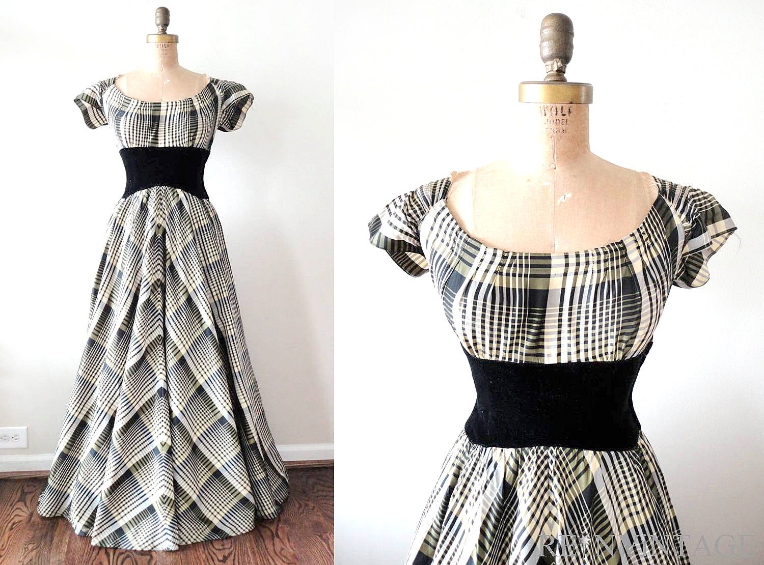 vintage 1930s dress - 30s formal full skirt dress / scarlett o'hara