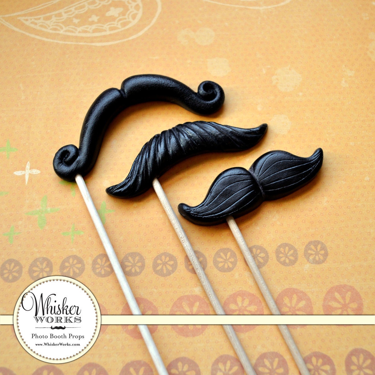 Mustache Party Favors - The Celebrity Mix - Set of 3