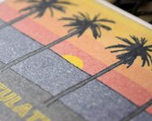 Palm Tree Congratulations shimmery greeting postcard