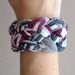 Braided Bracelet - Gray, White, Navy, and Purple Bracelet - Navy Bracelet - Fabric Bracelet - Made From T-Shirts - Eco Friendly