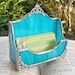 Handmade Stained Glass Ornate Turquoise Business Card Holder